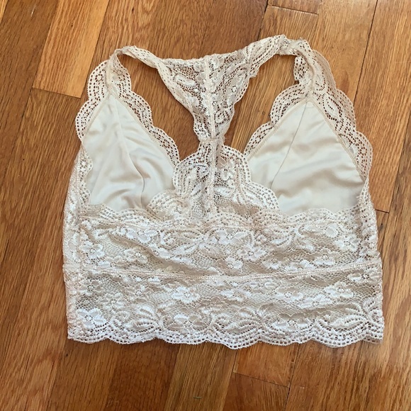 hearts racerback cream lace bralette - Picture 2 of 5
